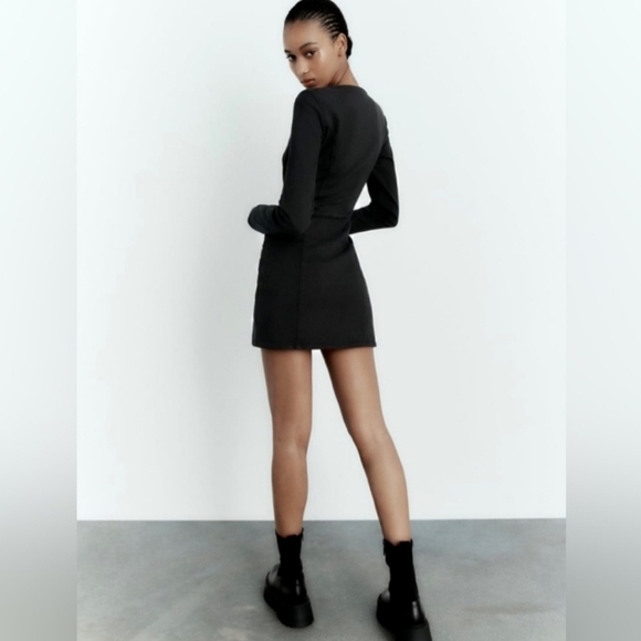 Zara~ Black Denim Mini Dress - Picture 3 of 7